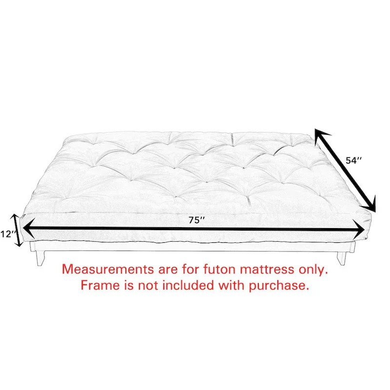 Durable Basic Line TruPedic Full Granite Grey 12-inch Futon Mattress Practical