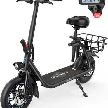 Limited Standard Goods URBANMAX C1 Electric Scooter with Seat, 450W Powerful Motor up to 22 Miles Range Practical