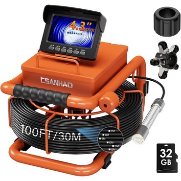 In Stock Smart Pick Sewer Inspection Camera, 100FT, DVR, Audio, 4.3" Screen Everyday
