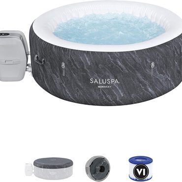 Advanced Open Market Bestway SaluSpa Fiji AirJet Round 2-4 Person Inflatable Hot Tub 120 AirJets Grey Original