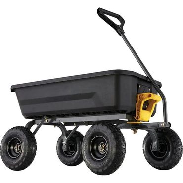 Durable Direct Source 4GCG-NF 4 Cu. ft. Poly Garden Dump Cart with No-Flat Tires, Black ( Exclusive) Fine