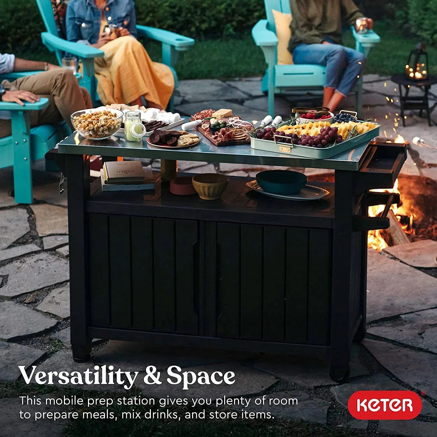 Essential True Basics Keter Unity XL Portable Outdoor Table and Storage Sensible