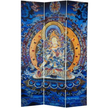 Premium Direct Source 6 ft. Tall Radiant Tara Tibetan Double Sided Canvas Room Divider Everyday