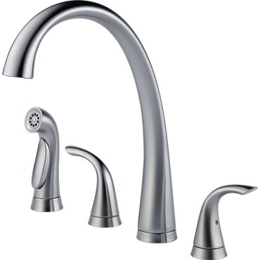 Advanced True Basics 2480-AR-DST Pilar Two Handle Widespread Kitchen Faucet with Spray – Arctic Practical