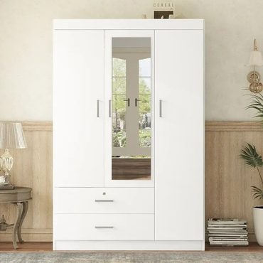 Brand New Fresh Find 3-Door Mirror Wardrobe with Shelves and 2 Drawers Functional