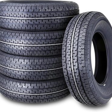 Annual Everyday Co set of 4 Heavy Duty Trailer Tires ST205/75R15 205 75 15 10-Ply Load Range E Steel Belted Radial w/Scuff Guard Fine
