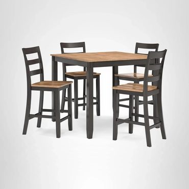 Limited Fresh Find Signature Design by Ashley Bridson 5 Piece Dining Room Set Includes Table 4 Ladderback Barstools Budget