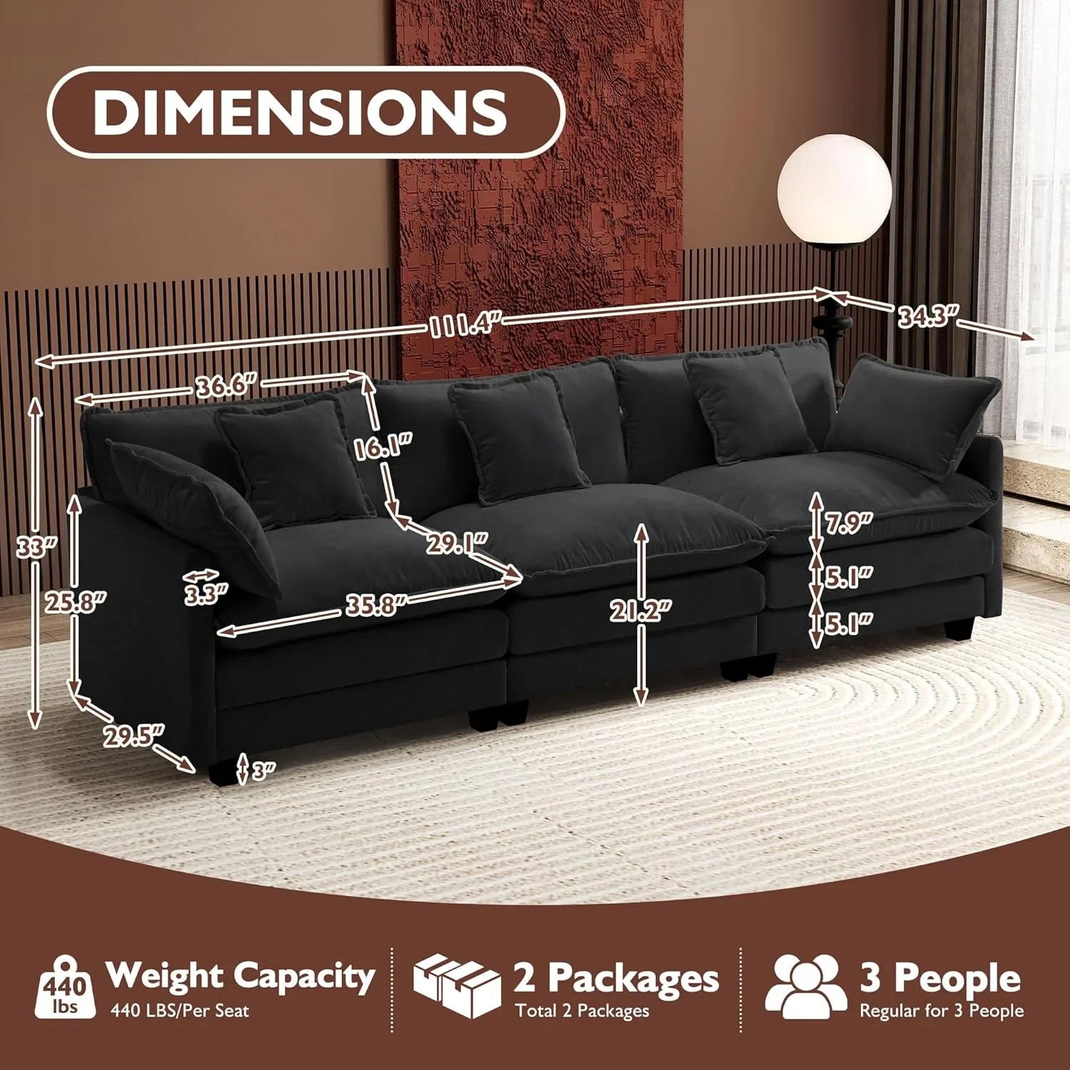 Premium Fresh Find Ihanherry 146" U-Shaped Modern Sofa Modular Sectional Cloud Couch Grey Practical