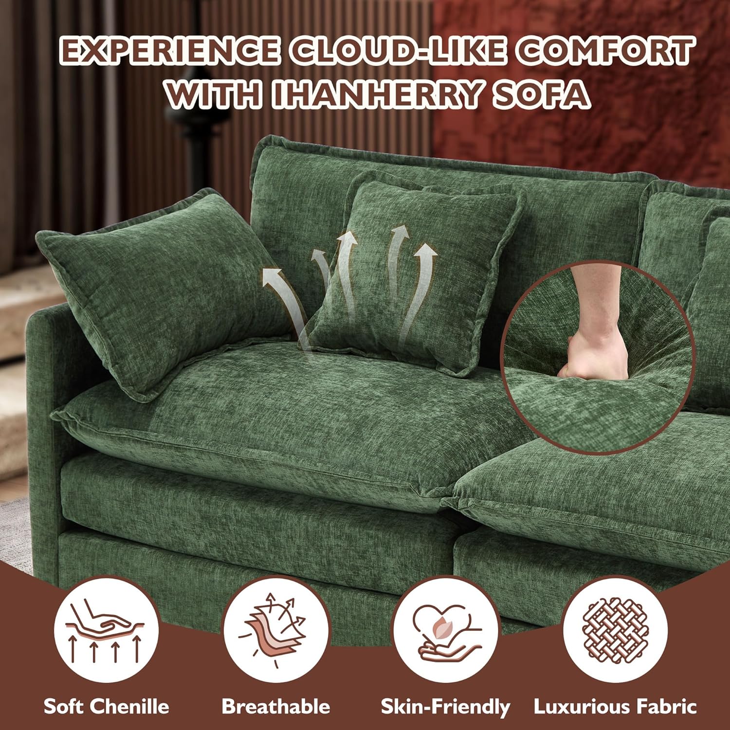 Premium Fresh Find Ihanherry 146" U-Shaped Modern Sofa Modular Sectional Cloud Couch Grey Practical