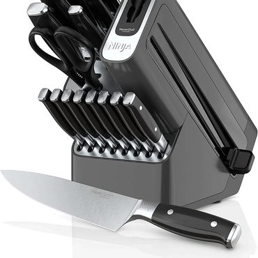 New 2026 Simple Goods Ninja K32017 Foodi NeverDull 17 Piece Knife System Block Set Stainless Steel Black Budget