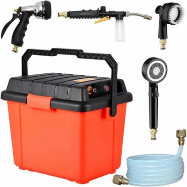 Essential Pure Value Portable Outdoor Shower System 6.6-Gallon High Pressure Battery Powered Modern