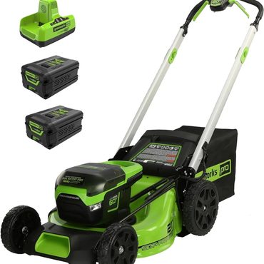Revolutionary Pure Value 60V 21” Cordless (Self-Propelled) Lawn Mower , 2 x 4.0Ah Batteries and Dual Port Rapid Charger Universal
