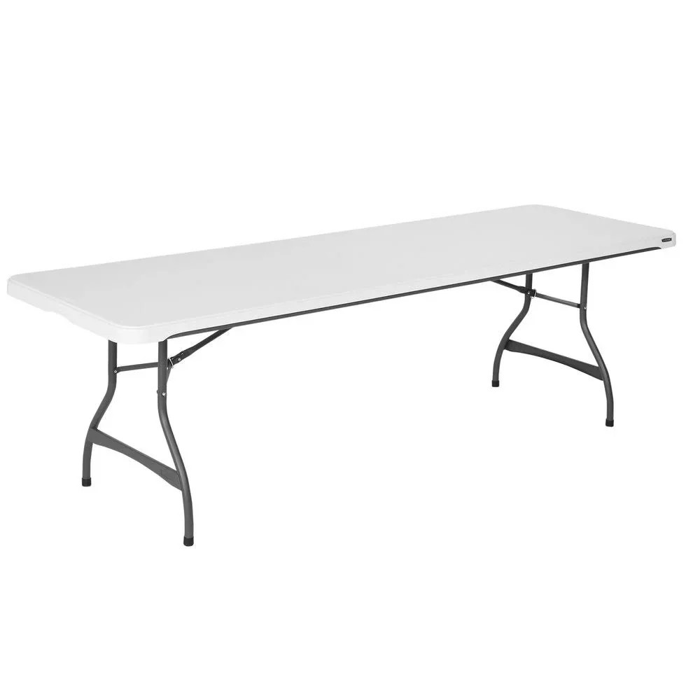 Popular Prime Select Lifetime 4-Pack Commercial Stackable Folding Table 8 Feet - White (80344) Enhanced