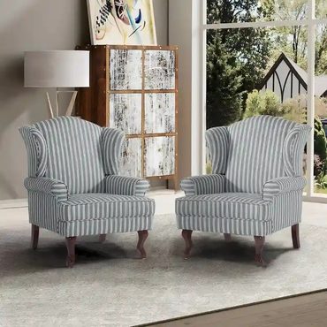 Brand New Pure Value 2 Set Traditional Wingback Accent Chairs Upholstered Armchair Enhanced