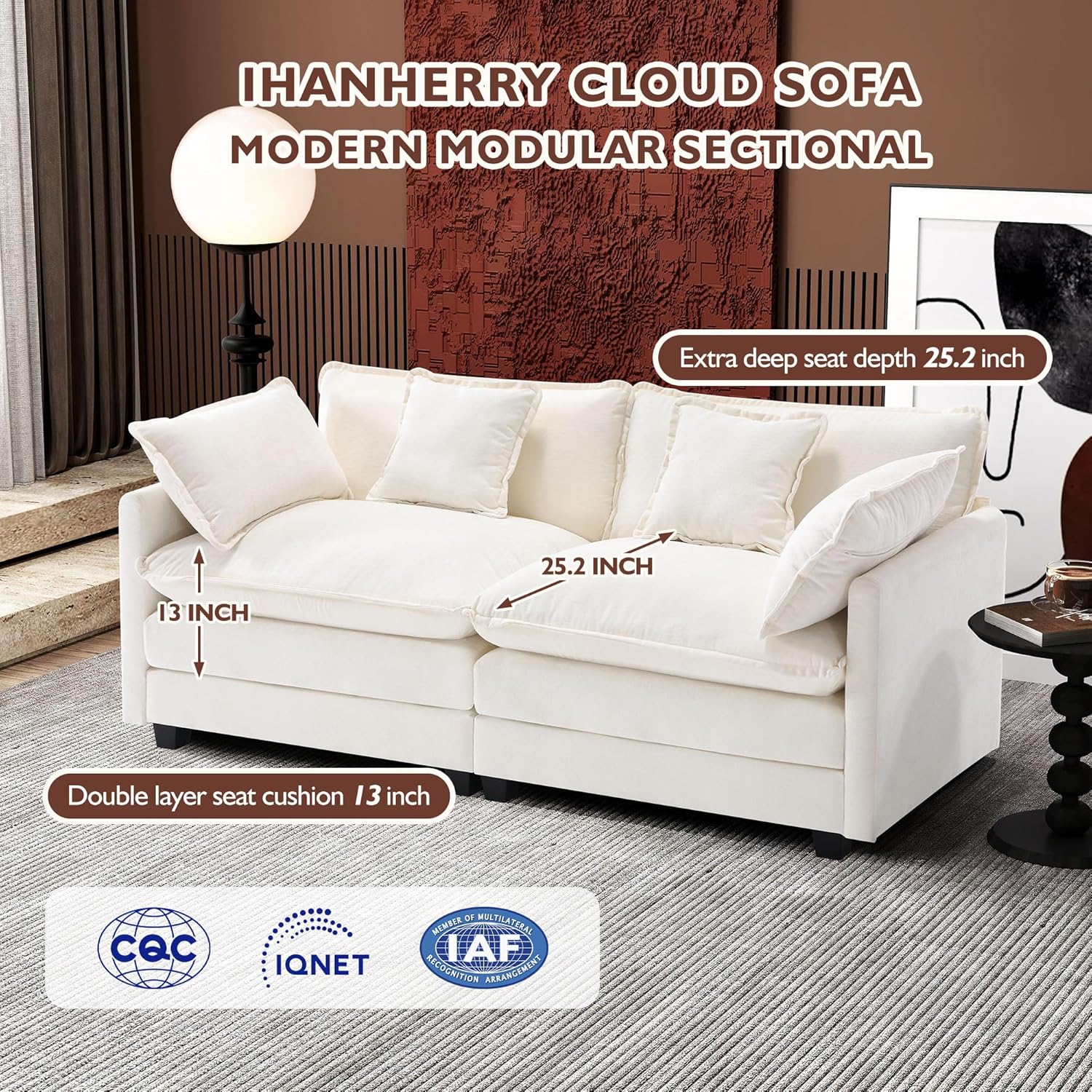 Premium Fresh Find Ihanherry 146" U-Shaped Modern Sofa Modular Sectional Cloud Couch Grey Practical