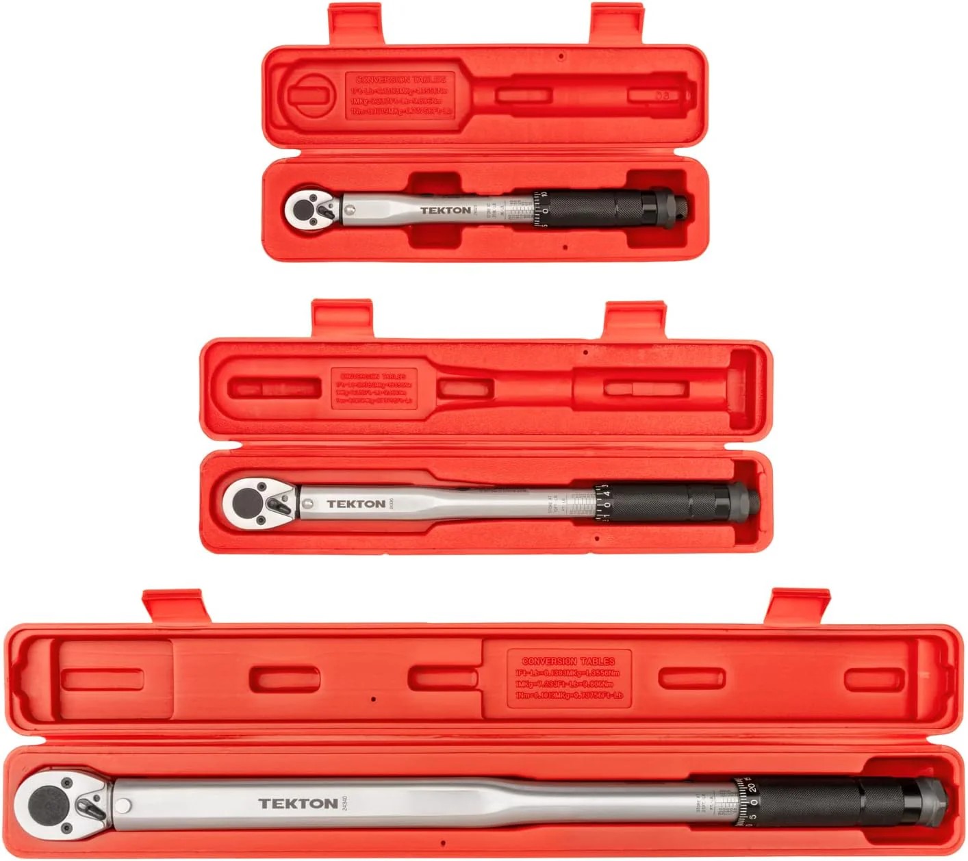 Advanced Basic Line TEKTON Torque Wrench Set 1/4 3/8 1/2 Inch Micrometer 3-Piece Improved