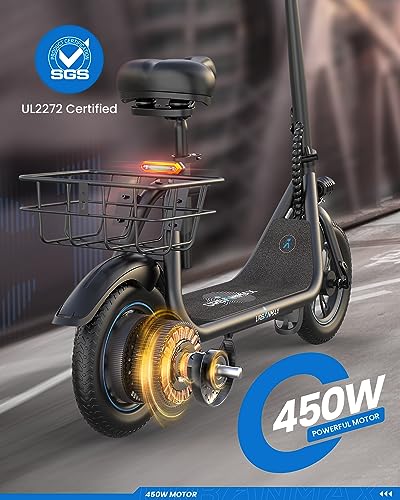 Limited Standard Goods URBANMAX C1 Electric Scooter with Seat, 450W Powerful Motor up to 22 Miles Range Practical