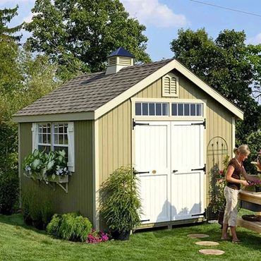 Classic Basic Line Colonial Williamsburg 10 ft. W x 16 ft. D Solid and Manufactured Wood Storage Shed Functional