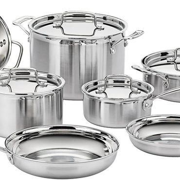 Economy True Basics Cuisinart MultiClad Pro 13-Piece Stainless Steel Cookware Set, Silver Practical