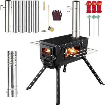 Select Open Market Hot Tent Stove Wood Stove, Small Wood Stove for Outdoor Heating and Cooking, Ice Fishing, Hunting Sound