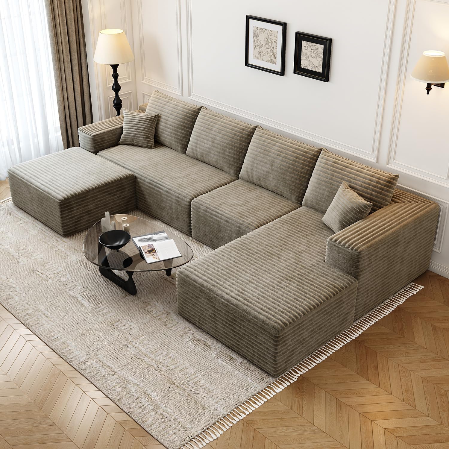 Durable Smart Pick 5" Cloud Modular Sectional Sofa L-Shape Chaise Deep Seat Black Left Facing Reliable
