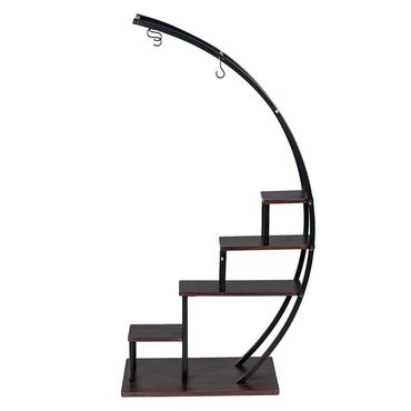 Limited Standard Goods 5 Tier Metal Plant Stand Indoor Curved Display Book Shelf Storage Distinctive