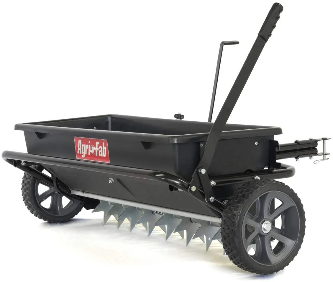 Popular Standard Goods Agri-Fab 45-0543-AMZ 100 lb Tow-Behind Lawn Garden Spiker Seeder Drop Spreader Enhanced