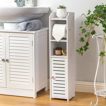 Economy Prime Select Toilet Paper Holder Stand, Storage Cabinet Beside Toilet for Small Space Bathroom Enhanced