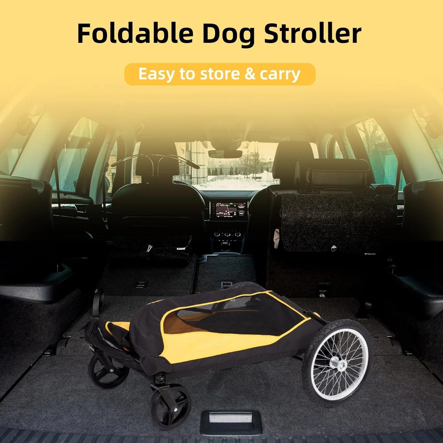 Limited Standard Goods Dog Stroller for Large Pet Jogger Folding Cart 4 Wheel Storage Grey Orange Reliable