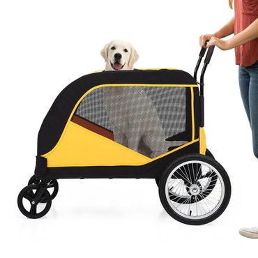 Limited Standard Goods Dog Stroller for Large Pet Jogger Folding Cart 4 Wheel Storage Grey Orange Reliable