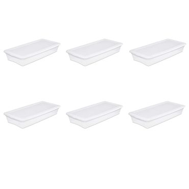 Premium Everyday Co 41 Quart Storage Box- White Case of 6 Value