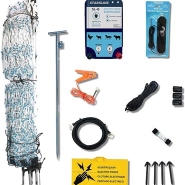 Limited Open Market Starkline Electric Poultry Netting Kit C AC Energizer 48x164 White/Blue All in One Fence Kit Modern
