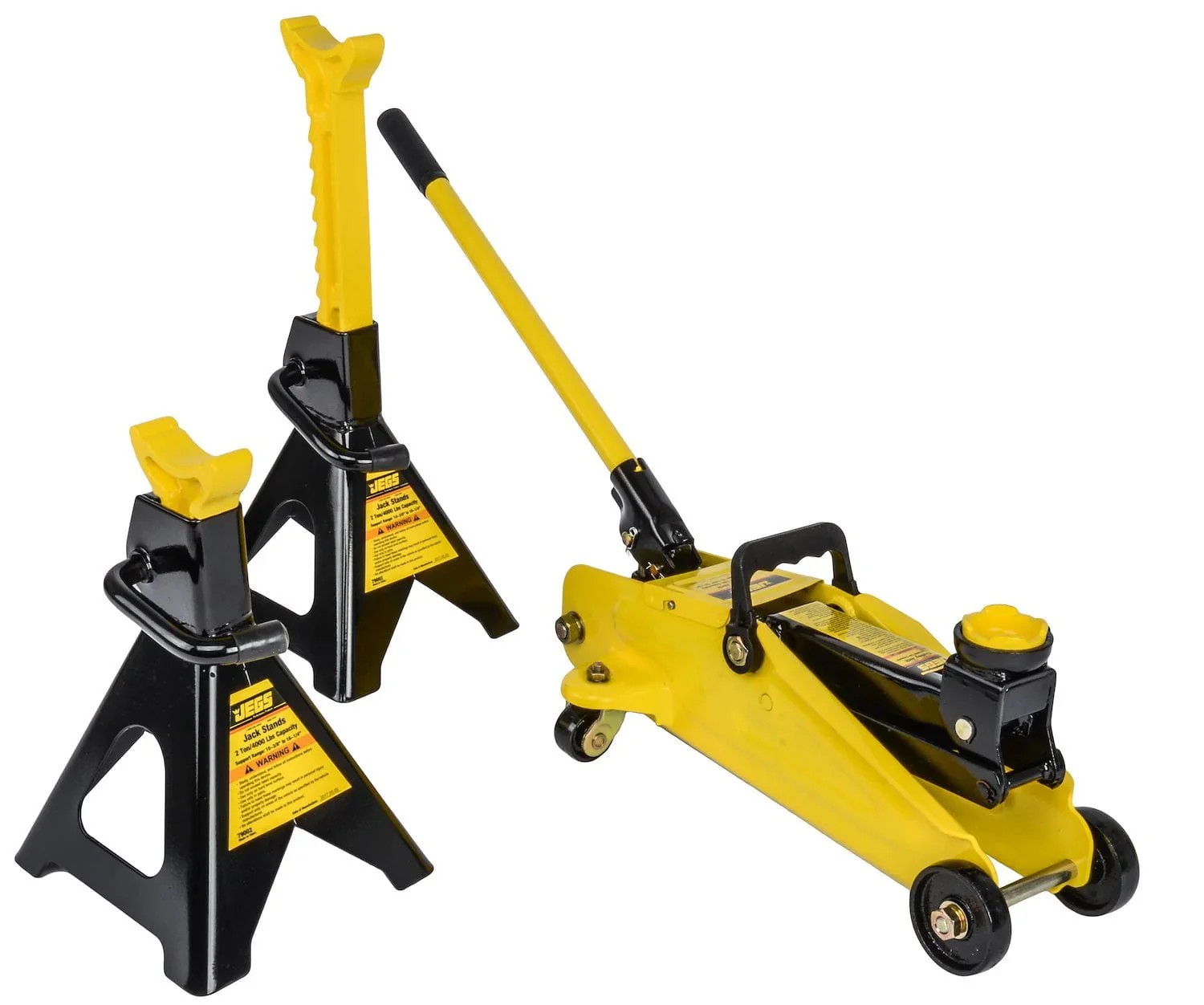 Select Clear Choice JEGS 79002 Hydraulic Utility Floor Jack & Stands Heavy Gauge Steel Frames Original