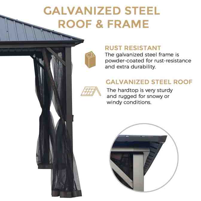 Genuine Standard Goods Acuff 10 Ft. W x 10 Ft. D Steel Patio Gazebo Reliable