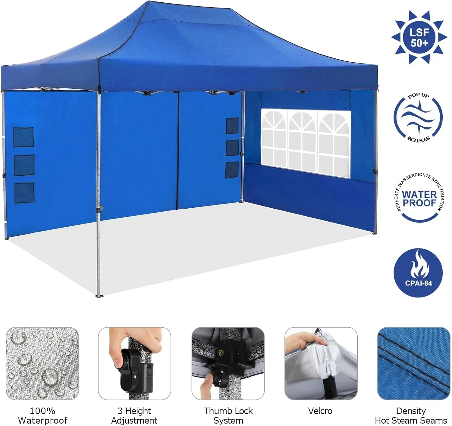 In Stock Pure Value COBIZI 10x20 Heavy Duty Pop up Canopy Tent with 6 Sidewalls Black Functional