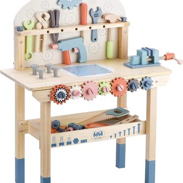 Advanced Open Market Kids Tool Bench Workshop Workbench with Tool Set Wooden Construction Workbench Budget