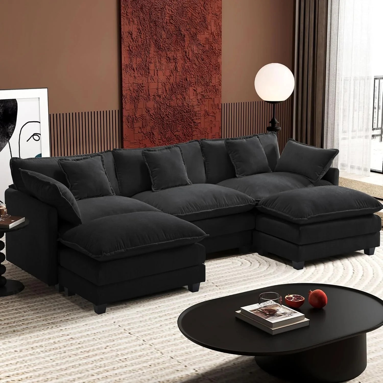 Premium Fresh Find Ihanherry 146" U-Shaped Modern Sofa Modular Sectional Cloud Couch Grey Practical