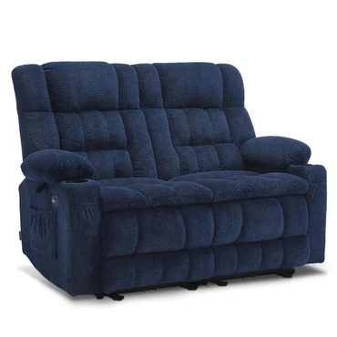 Premium Simple Goods MCombo Power Loveseat Recliner Electric Sofa with Heat Vibration USB RS6314 Grey Sound