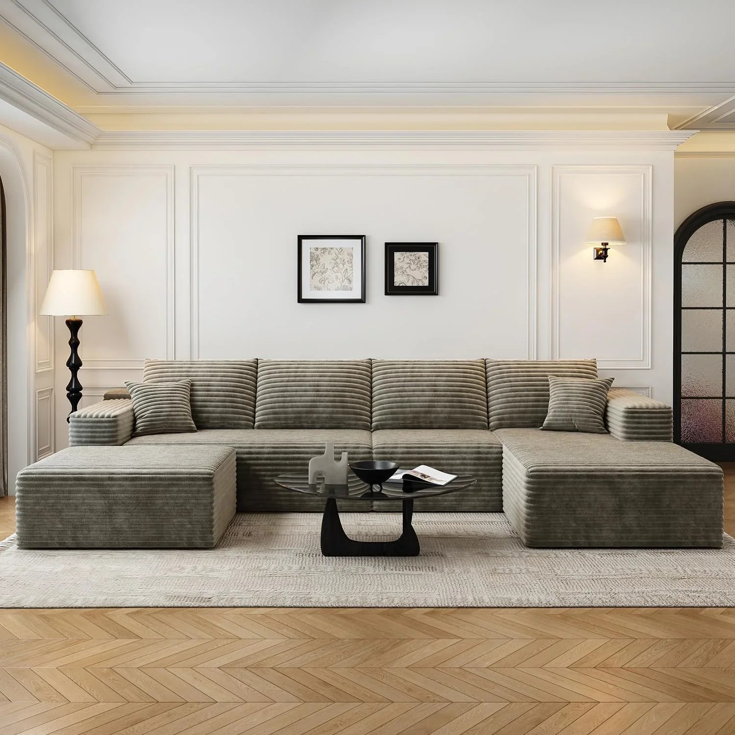 Durable Smart Pick 5" Cloud Modular Sectional Sofa L-Shape Chaise Deep Seat Black Left Facing Reliable