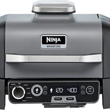 Genuine Pure Value Ninja Woodfire Electric BBQ & Smoker with Air Fryer, Portable Outdoor Grill, Cool Grey Reliable