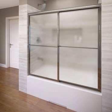 Limited Everyday Co 56 in. x 56 in. Framed Sliding Tub Door in Silver Value