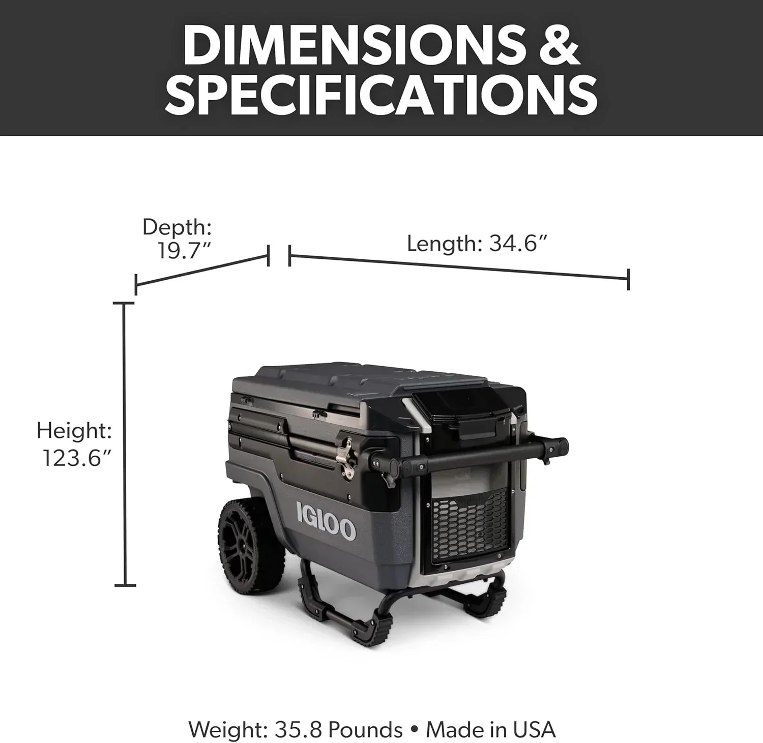 Popular Direct Source 70Qt Wheeled Cooler Insulated Hard Shell Ice Chest Practical