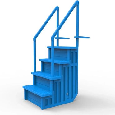Limited Fresh Find Select Anti-Slip in-Pool Steps, Gray, for Above Ground Pools, Mount to Decks 48"-54" Practical