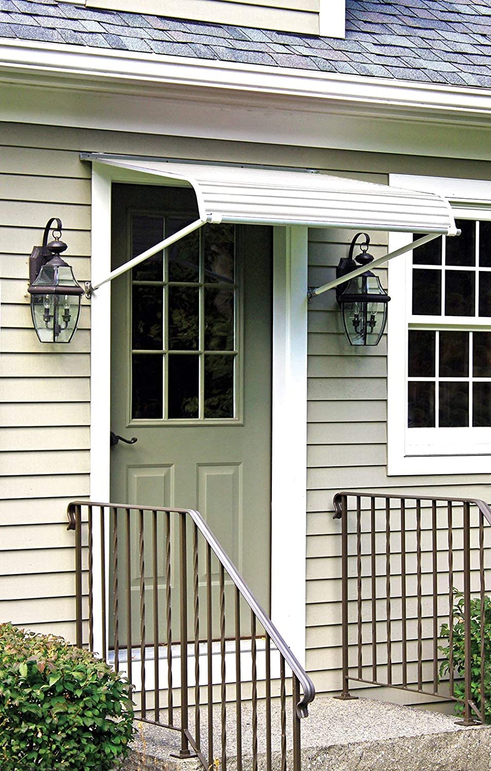 Genuine Pure Value NuImage Awnings 60425 Series 2500 Aluminum Door Canopy with Support Arms Modern