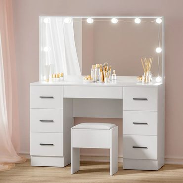 Limited Simple Goods Artiss Dressing Table Set Stool 10 Led Bulbs White Debbie Distinctive