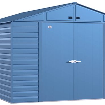In Stock Direct Source Arrow Select Steel Storage Shed, 10x14, Blue Grey Modern