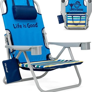 Classic Standard Goods ake Blue Beach Chair, Short Reliable
