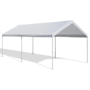 Essential Simple Goods Caravan Canopy Sports Domain Caravan Portable Garage Heavy Duty Shelter, White Functional