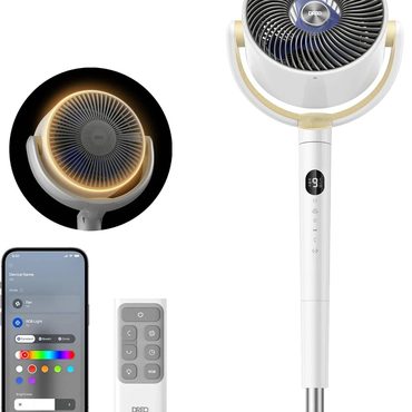 Revolutionary Open Market DREO Smart Fan for Bedroom 120° Oscillating Pedestal Fan with RGB Light Original