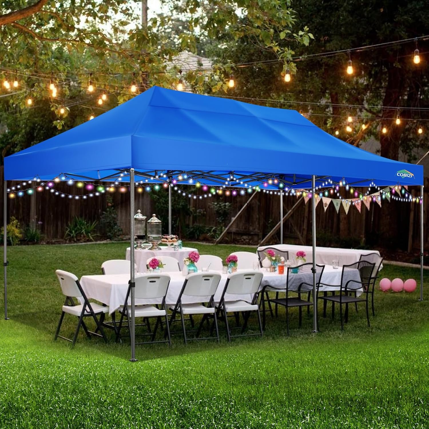 In Stock Pure Value COBIZI 10x20 Heavy Duty Pop up Canopy Tent with 6 Sidewalls Black Functional